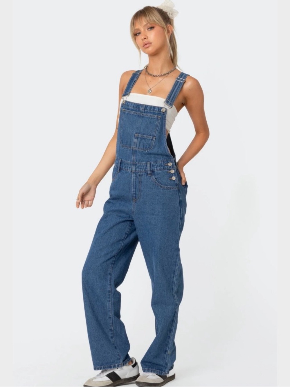 EDIKTED denim Overalls coveralls straight leg size  S - Picture 2 of 10